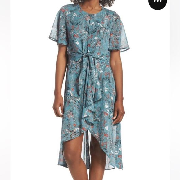 Forest Lily | Knot Waist High/Low Hem Dress Size 4 - Picture 14 of 15